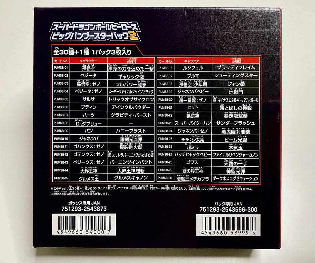 Dragon Ball Heroes PUMS8 Big Bang Mission Vol.2 Promotional Booster Box
